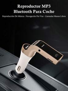 G7 kit de receptor Bluetooth manos libres para automóvil,Transmisor FM Bluetooth para automóvil, con micrófono/tarjeta TF/unidad USB/reproducción auxiliar - A - Ver 2