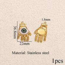 1pc Stainless Steel Fashion Charm Palm Pendant Necklace Earring DIY Jewelry Making Kit Suitable For Women's Wear Gift - palm pendant - View 7