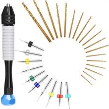 Juego de brocas micro con tornillo de pasador, taladro manual pequeño, manual de taladro de pasador, mini brocas PCB para abalor - A - Ver 2