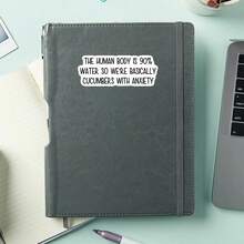 1 Peça Adesivo de Ansiedade Engraçado, Decalque Vinil de Corpo Humano 90% Água para Laptop, Adesivo de Garrafa de Água com Pepinos Ansiosos, Adesivo de Computador Engraçado Descascável e Colável, Decalque de Humor Científico para Copo, Vinil Alegre para Diversão, Presente Perfeito para Fãs de Ansiedade, Design Durável e À Prova d'Água para Laptop, Garrafa de Água, Copo, Ótima Escolha para Autoironia Científica e Risadas - Multicolorido - Visão 4