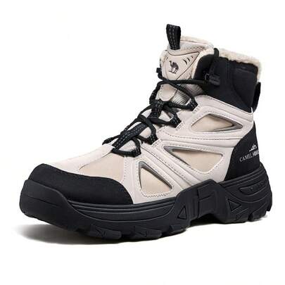 CAMEL CROWN 男士春季户外耐磨防滑厚底防撞徒步马丁靴