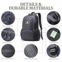 Lightweight Packable Travel Backpack, 30L Grey Daypack HiFKing Backpack For Women Men, Waterproof And Foldable, Travel Backpack Carry On Flight Approved - 灰色的 - 查看 3