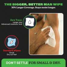 Zero Trace Travel Deodorant Wipes For Men \U2013 15 Individually Wrapped Body Wipe With Peppermint, Citrus &Amp; Basil, Tea Tree &Amp; Lime \U2013 Aluminum-Free, PH-Balanced Fresh Wipes For Gym, Travel &Amp; Daily Use - ColorA - 查看 3