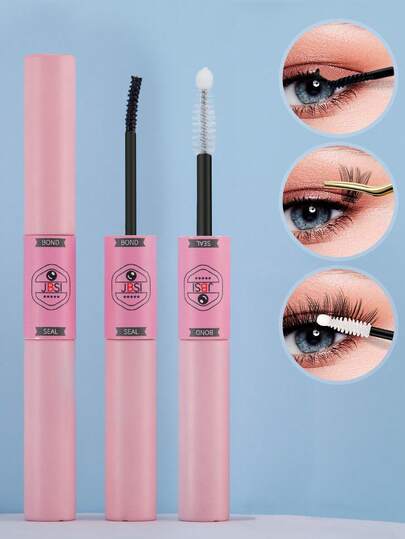 1pc Eyelash Bonding And Sealing 6ml, Strong Bonding Eyelash Glue Waterproof Quick Drying False Eyelash Glue, Suitable For Sensitive Eyelashes DIY Eyelash Extension Glue Suitable For All Day Wear Without Irritation (Black Bonding Transparent Sealing 2 In 1)