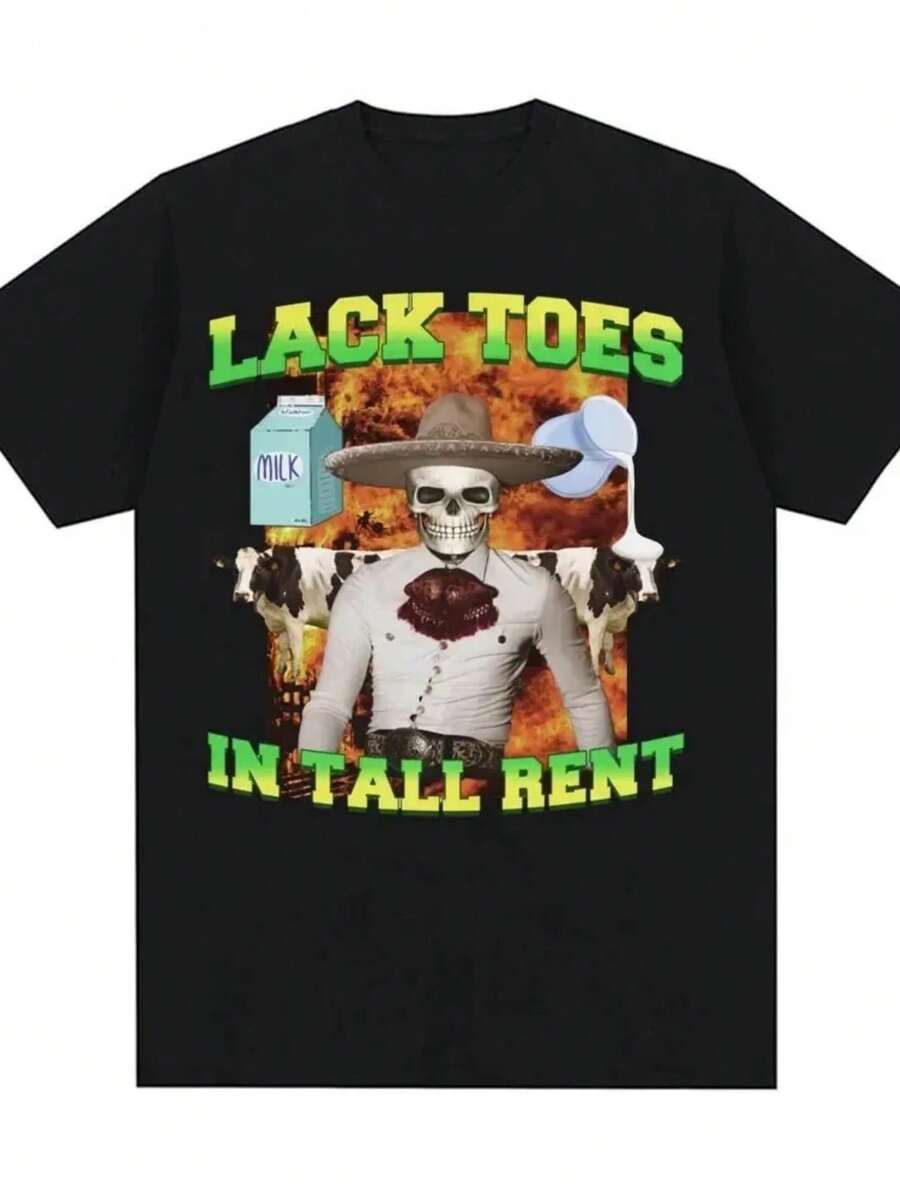 Camiseta Divertida Intolerante De Lactosa Para Hombre Y Mujer, Pantalón Corto Informal Vintage, Camiseta De Manga Larga, Camisetas De Humor De Gran Tamaño, Camisetas Harajuku. - Đen 14 - Xem 1