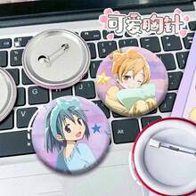 Broches de, figura de Anime Madoka Kaname Homura Akemi, insignia de Cosplay, mochila, alfileres de botón para ropa, regalos UZHA - estilo-27 - Ver 2
