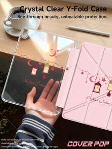 1 pieza Funda protectora de tableta con patrón de estrella y iluminación de Ramadán, adecuada para Air 11" M3 2025/M2 2024, Air 5ta generación 2022, (A16) 11" 11va generación 2025, Galaxy Tab, Kindle Paperwhite 12va generación 2024, panel trasero transparente, protección con patrón de moda, función de suspensión/activación automática, protección de airbag, adecuada para regalos y uso de oficina - Multicolor - Ver 4