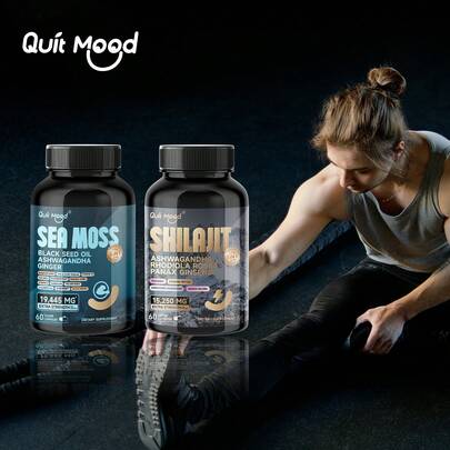 Quit mood ¡Combate la fatiga y supera tus límites! Suplemento completo con Shilajit, Rhodiola Rosea 1000 mg, y vitaminas B | fórmula de larga duración de energía, enfoque Mental y recuperación acelerada | respalcientíficamente