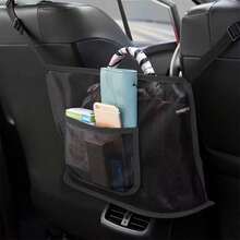 1 Peça Bolsa de Rede de Armazenamento de Assento de Carro de Grande Capacidade, Bolsa Suspensa Multiuso para Assento, Organizador Portátil Adequado para a Maioria dos Carros/SUVs e Outros Veículos - A - Visão 8