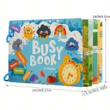 1本安静忙碌贴纸书，6个不同主题，蒙特梭利玩具，适合3岁以上儿童，学前学习活动，婴儿玩具，儿童玩具，益智玩具，安静书，旅行玩具，飞机和汽车主题活动，感官玩具，精细动作技能，字母，数字，动物，颜色，形状，天气，情绪，配对游戏，很棒的生日、圣诞节、复活节儿童礼物 - 彩色 - 查看 4