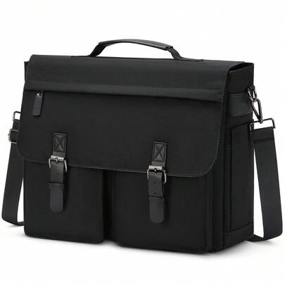 NEWHEY Unisex Professional Messenger Bag, Large Capacity Laptop Briefcase With Shoulder Strap And Top Handle, Durable Canvas Work Bag Suitable For Business, Office, Travel And Daily Commute