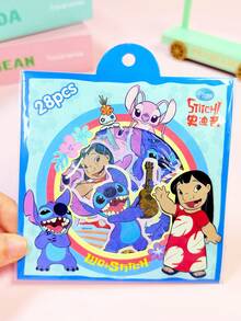 Conjunto de pegatinas de scrapbooking DIY de Stitch de Disney, lindas y frescas, pegatinas impermeables de dibujos animados creativas para la habitación de los niños/equipaje - Multicolor - Ver 8