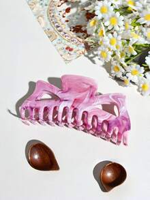 1 cái/7 cái/11 cái Kẹp tóc hình quái vật lớn bằng nhựa ABS họa tiết hình học, phụ kiện tóc cao cấp cho tóc dày, thích hợp cho kỳ nghỉ hè ở bãi biển. - Nhiều màu - Xem 9