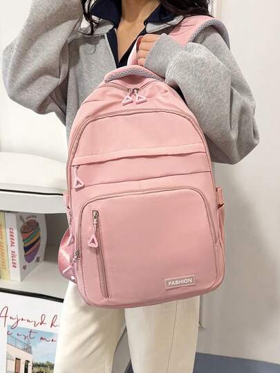 Large Capacity Cute Minimalist Backpack, Lightweight Casual Backpack For College Girls & Travel
