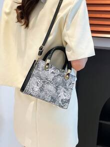 新款中国风高品质单肩包,通勤斜挎包,小众复古风小方包,女士 - 黑色 - 查看 5