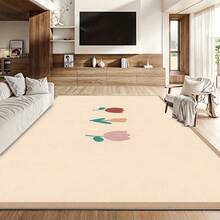 1pc Minimalist Floral Pattern Carpet. Velvet Material, Approx. 850g, 0.6cm Thick, Wear-Resistant & Anti-Slip, Easy To Clean. Available In Multiple Sizes. Suitable For Kitchen, Living Room, Dining Room, Bedroom, Balcony, Bathroom, Study And Other Scenarios, An Ideal Choice For Home Decor. - Multicolor - View 6