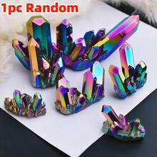 1pc Iridescent Rainbow Quartz Crystal Cluster - Featuring A Rainbow Aura, Perfect For Crystal Collections And As Gifts For Various Occasions Like Holidays, Valentine'S Day, Or Christmas - 藍紫色 - 查看 14