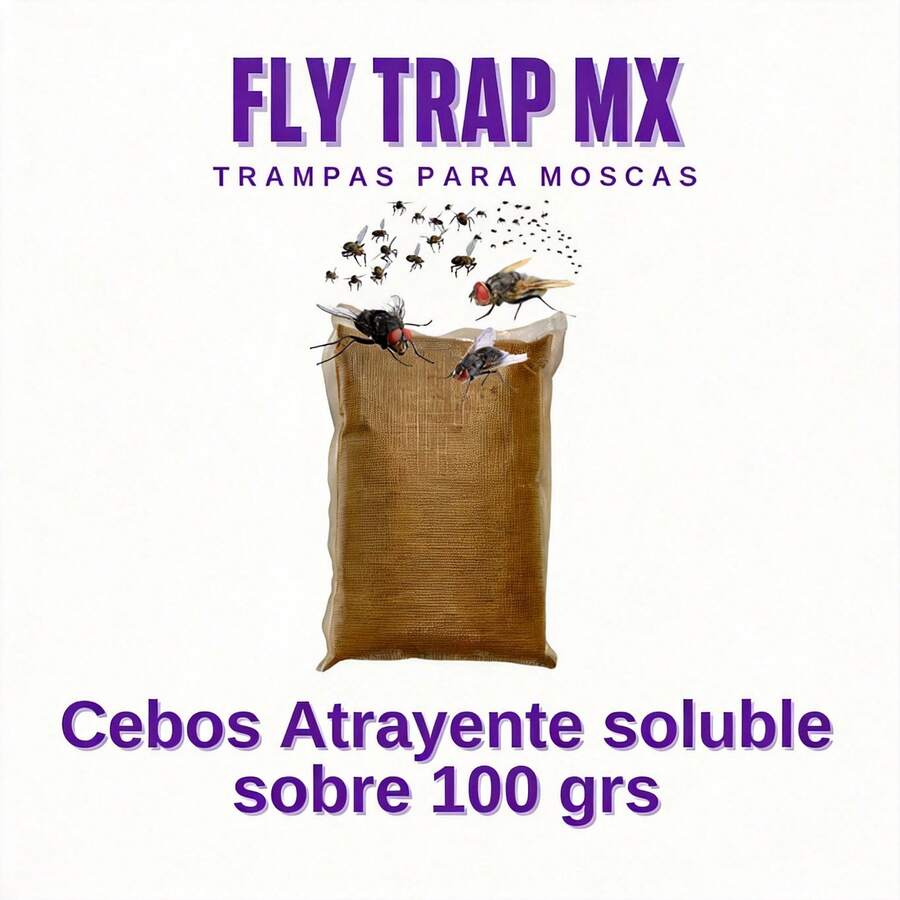 Cebo Atrayente Para Trampas Reusables 100 GRS Cien Por Ciento Orgánico Cincuenta Gramos Una Pieza Alta Eficacia Ingredientes Naturales Fácil de Usar Potente Atracción Control de Insectos - 100 Grs - Ver 1
