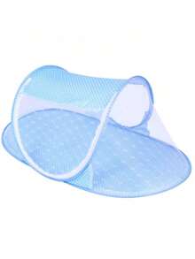 IMPORTEEK 1 Pieza Mosquitero Plegable para Bebé Tienda Portátil para Cuna Dormitorio Exterior - Azul - Ver 3