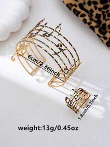 一套时尚优雅的金属音符开口手镯和戒指套装，适合女性日常佩戴、派对、音乐会、送礼等多种场合。 - 音符手鐲套裝 - 查看 23