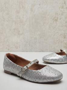 Women's Silver Glitter Square Toe Pumps - 銀色 - 查看 9
