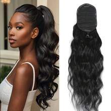 BINF Valentine's Date Look Body Wave Human Hair Drawstring Ponytail Extension Spring Flower Sea Check-In Drawstring Ponytail Human Hair For Women Spring Outing Style Body Wave Ponytail Human Hair 100g/3.53oz Valentine's Confession Look 12A Remy 100% Human Hair Ponytails Couple Photo Shoot Style Natural Black Color #1b Flower Sea Date Look 8-26 Inch 12A Brazilian Remy Virgin Human Hair Ponytail Extensions For Women Spring Commute Style Black Ponytail Extension-26 Inch Long Curly Wavy Body Wave Pony Tail Hair Extension Valentine's Day Limited Wig 120Gram Remy Hair For Daily Use Valentine's Sweet Style Soft And Sleek Valentine's Confession Wig - Body Wave Drawstring Ponytail - 查看 1