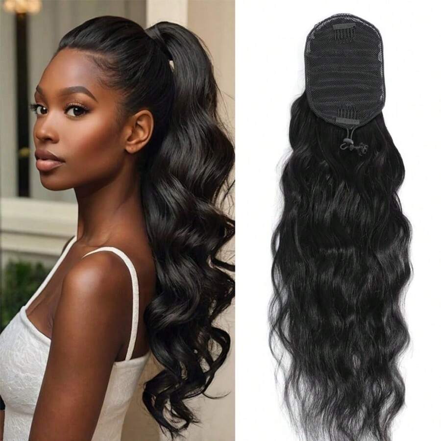 BINF Valentine's Date Look Body Wave Human Hair Drawstring Ponytail Extension Spring Flower Sea Check-In Drawstring Ponytail Human Hair For Women Spring Outing Style Body Wave Ponytail Human Hair 100g/3.53oz Valentine's Confession Look 12A Remy 100% Human Hair Ponytails Couple Photo Shoot Style Natural Black Color #1b Flower Sea Date Look 8-26 Inch 12A Brazilian Remy Virgin Human Hair Ponytail Extensions For Women Spring Commute Style Black Ponytail Extension-26 Inch Long Curly Wavy Body Wave Pony Tail Hair Extension Valentine's Day Limited Wig 120Gram Remy Hair For Daily Use Valentine's Sweet Style Soft And Sleek Valentine's Confession Wig - Body Wave Drawstring Ponytail - 查看 1