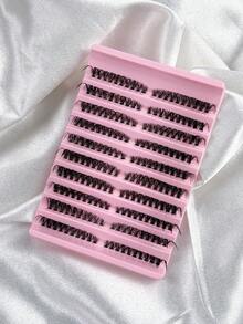 200片30D卷翘度8-16mm DIY睫毛簇，左右眼匹配，超浓密、蓬松、自然，可重复使用，独立睫毛嫁接套装，适合居家、外出、日常生活、婚礼、约会、派对、音乐节和旅行等场合。睫毛簇、睫毛簇、单根睫毛、睫毛、假睫毛 - D - 查看 3