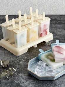 9Pcs/1set Popsicle Molds, Creative Popsicle Molds, Plastic Popsicle Molds, Ice Cream Molds, Frozen Ice Cube Trays, Household Popsicle Molds, Jelly Molds, Kitchenware, Kitchen Accessories - Multicolor - View 3
