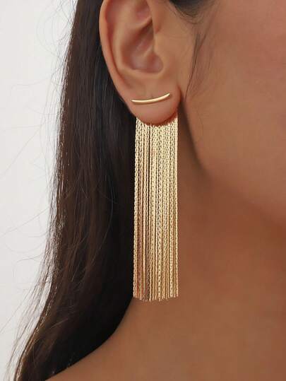 1 Pair Silver & Gold Color Earrings, Suitable For Vacation And Daily Wear