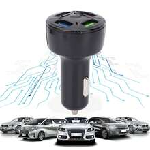 Black Car Charger – 4 USB Ports (1 in 4), QC3.0, Fire Retardant, Multi-Protection, 12-32V Universal, Plug & Play - A - Ver 1