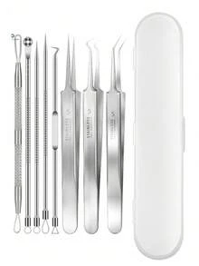12pcs/9PCS/8PCS/6PCS/5PCS/4PCS/Acne Needle Blackhead Cell Clip Set, Suitable For Pimples, Ingrown Hair Removal, Surface Floating Acne And Blackheads, Very Sturdy And Precise Needle Tips, Less Painful Than Other Acne Tools, Suitable For Professionals And Beginners, Tweezers Set More Sturdy, Not Easily Deformed, Perfect For Facial Blemishes And Pimple Extraction, Beauty Salon Use, Back To School Gift - Multicolor - View 11
