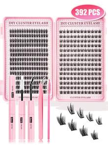 392 sợi mi giả dạng chùm D-Curl, dụng cụ trang điểm DIY thiết yếu, dung lượng lớn, mềm mại và tự nhiên, thân thiện với người mới bắt đầu, dày và bông xốp, bộ mi riêng lẻ, bền lâu và dày dặn, nhiều kiểu dáng, phù hợp cho người mới bắt đầu và sử dụng hàng ngày, thích hợp cho đám cưới, tiệc tùng, cosplay và lễ hội âm nhạc. - Nhiều màu - Xem 8