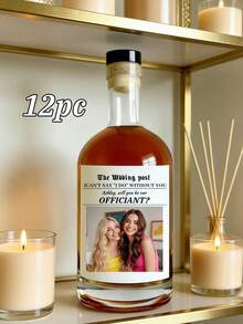 2/6/12pcs Custom Ngagement Wine Label, Photo Champagne Label, Picture Wine Label, Wine Bottle Label, Wine Sticker, Engagement Gifts, Printable Wine Label ﻿ - Multicolor - View 8