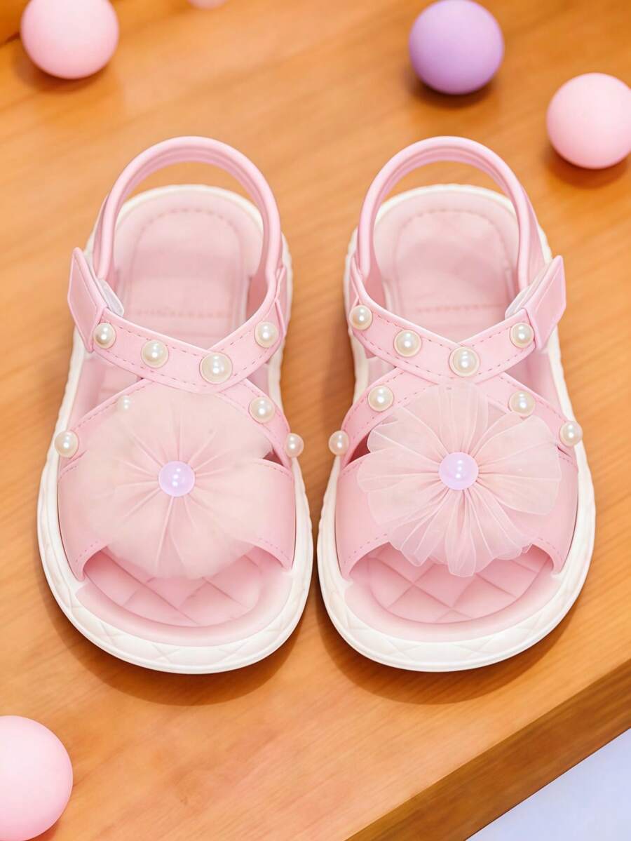 Cute Rhinestone Bow Open Toe Sandals, Breathable, Suitable For Girls Beach Vacation