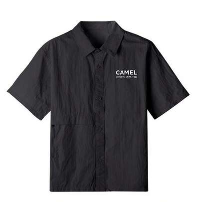 CAMEL CROWN Men's Short-Sleeved Athletic Shirt, Summer Breathable Loose Casual Outdoor Versatile Woven Top