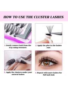 12Lines MASSCAKU Cluster Eyelash Extension C/D 8-15mm Foxy Eyes Cat Look Natural Individual Eyelashes Bunches Makeup Tool Lashes Cilia - D - View 5