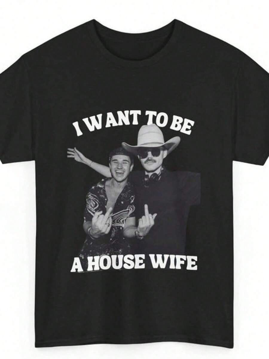 Plus Size House Wife Dom Dolla John Summit Tee _ DJ Music Lover Shirt _ Electronic Dance Music Apparel House.Jpg - 黑色 - 查看 1
