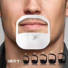5pcs Men's Beard Shaping Tool Kit, ABS Material Beard Stencil Prints Allows You To Outline And Trim Various Beard Styles Like Curved Or Straight Sideburns, Goatee And Mustache Grooming Set, Time-Saving - Multicolor - View 2