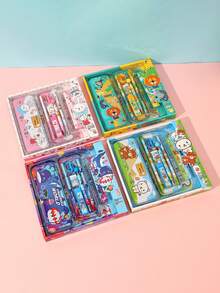 7pcs Cartoon Stationery Gift Set, Pencil Case, Cartoon Animal Series Stationery Set, Student Festival Award, Graduation Gift, Learning Supplies Pencil Case Set, Cartoon Forest Animal Pencil Case Stationery Set - Multiple Styles - View 4