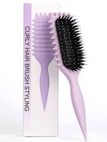 Hair brushes-EU+UK 卷发造型梳，防静电透气梳，干湿两用，按摩头皮，打造卷发造型，增加蓬松度，吹干造型 - 彩色 - 查看 9
