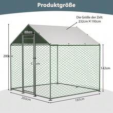 Chicken Run/Coop 2x2x2m With Safety Lock And Waterproof PE Cloth, Metal Run For Chickens, Rabbits And Other Small Animals - View 4