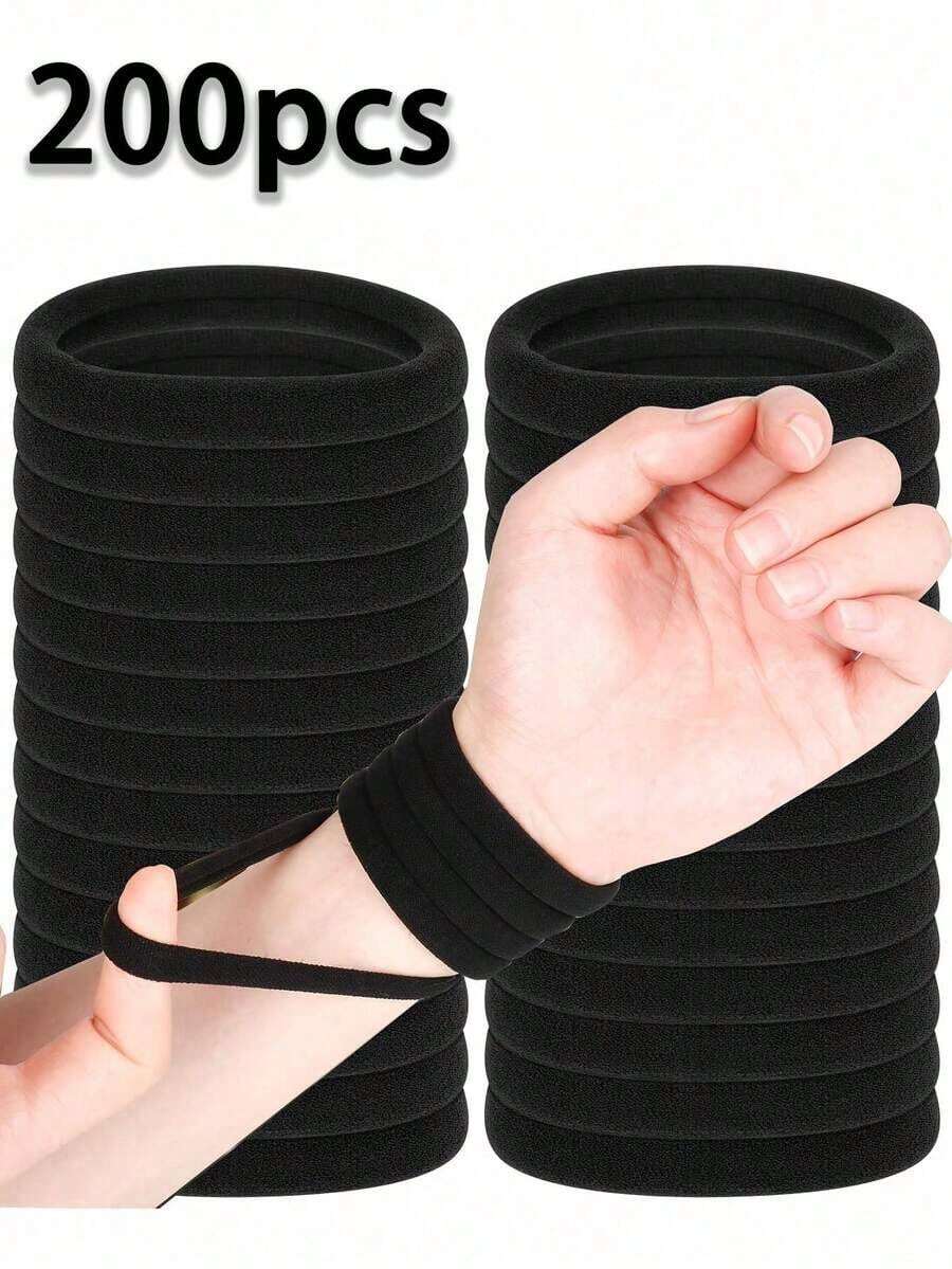100pcs Fashion Simple High Elastic Thick Hair Ties, Suitable For Daily Use And Gifting. Can Be Used As Hair Ties, Ponytail Holders, Headbands And Sports Headbands. Suitable For Women And Girls, Perfectly Holds Long Hair. Also Suitable For Teenagers. |   Fashion Hair Tie Series |   Durable Hair Ties (100/50/20/1pc Options) - 200件 - 查看 1
