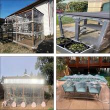 Lona transparente de PVC de 91.4 x 1.8m, 14 mil, resistente al agua, 400 g/m², lona transparente de vinilo con ojales para campi - 3x6 pies (0,9x1,8 m) - Ver 6