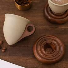 1件套陶瓷咖啡杯托盘 | 7.44盎司圆形陶瓷马克杯带底座，非常适合咖啡馆、餐厅、家庭使用和送礼。 - 彩色 - 查看 6