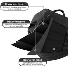 50pcs Black Disposable Mask, Individually Packed, Hygienic And Portable, Suitable For Travel And Office Use. - Black - View 3