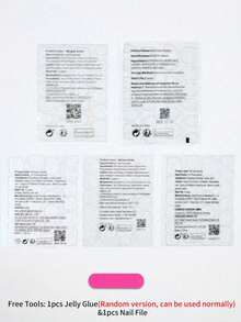 24pcs Oval White French Manicure Nail Stickers With Pearl Bow Design, Fits Acrylic Nails Perfectly, Includes 1pc Jelly Gel And 1pc Nail File, Suitable For Women And Girls For Daily Work, Study And Party - 杏仁色 - 查看 5