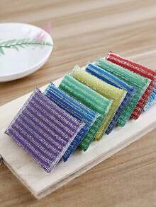 4/8/16片装可重复使用厨房清洁海绵，洗碗海绵，清洁布，双面擦洗海绵，厨房清洁工具，适用于餐具、锅具、炉灶、微波炉 - 彩色 - 查看 4