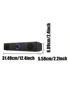 1pc USB Powered Wired Stereo Desktop Speaker, Suitable For Computer, Desktop, Laptop, PC, Tablet, Phone, CD Player, Wireless Speaker, 3.5mm Interface, TV Screen - View 3