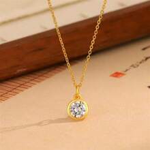 这款纯银泡泡项链专为女性设计，镶嵌闪亮仿钻，简约气质，尽显高端质感。 - 1克拉泡泡項鍊 - 查看 3